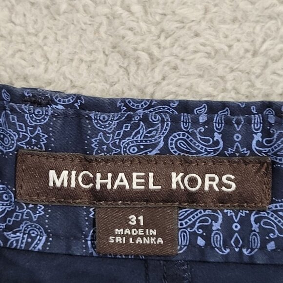 Michael Kors Mens Blue Patterned Shorts Size 31 Cotton & Elastane  JCT - Picture 4 of 6